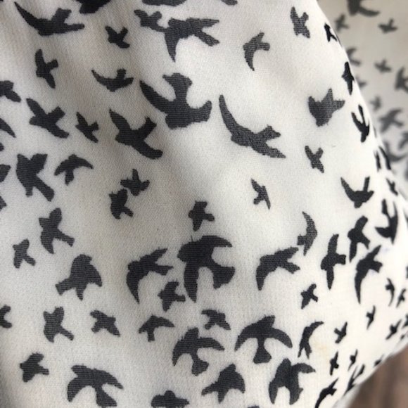 Ya Los Angeles Dress - Small, off white w/ black mini bird print - Picture 5 of 7